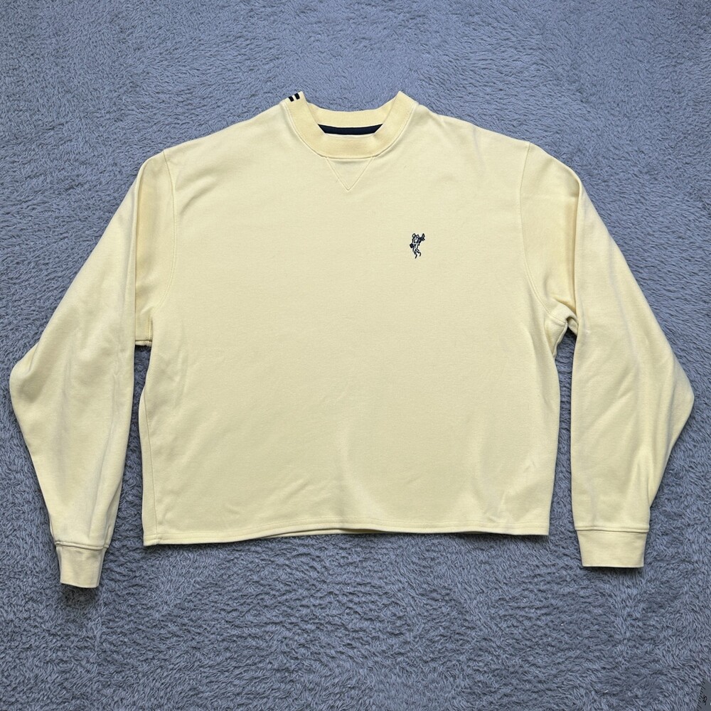 Vintage Ashworth Shirt Mens M Yellow Longsleeve Crewneck Golf Excellent